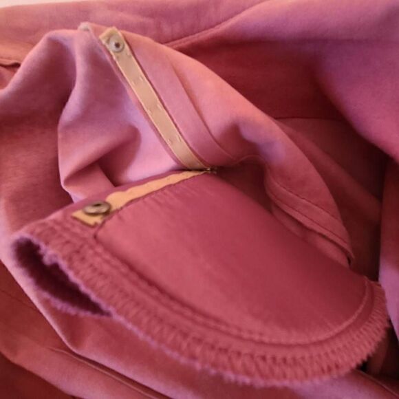Worth Womens Long Sleeves Pointed Collar Suede Leather Coat Dusty Rose Size 6 - Picture 9 of 14